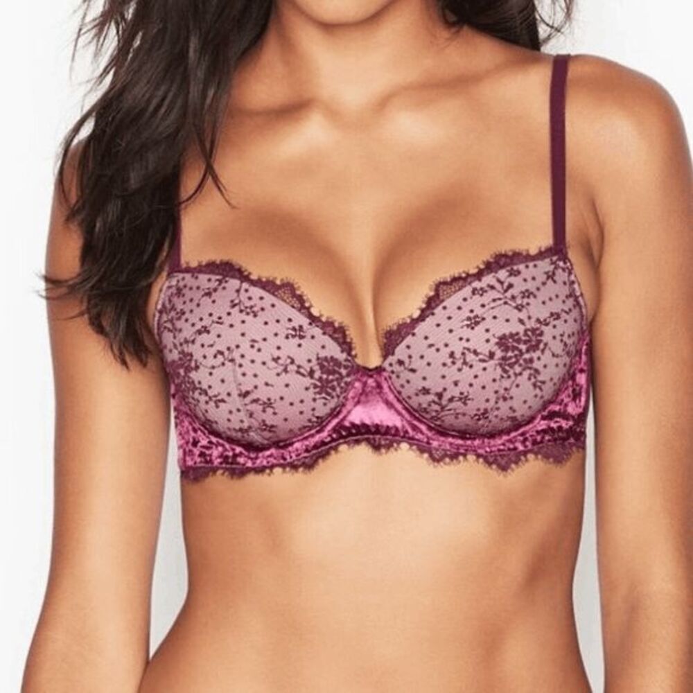 Victoria’s Secret Women's Dream Angels Crushed Velvet Lined Demi Bra 34D